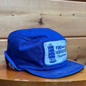 Vintage farmer hat AO Smith harvester system flannel lined 23” diameter